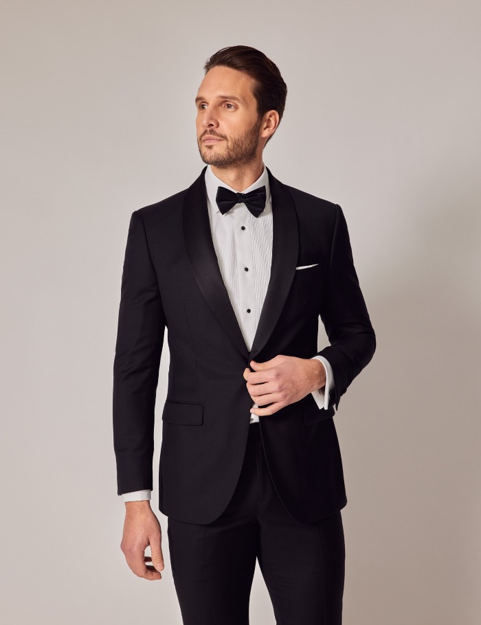 Hawes & Curtis Black Shawl Slim Tuxedo