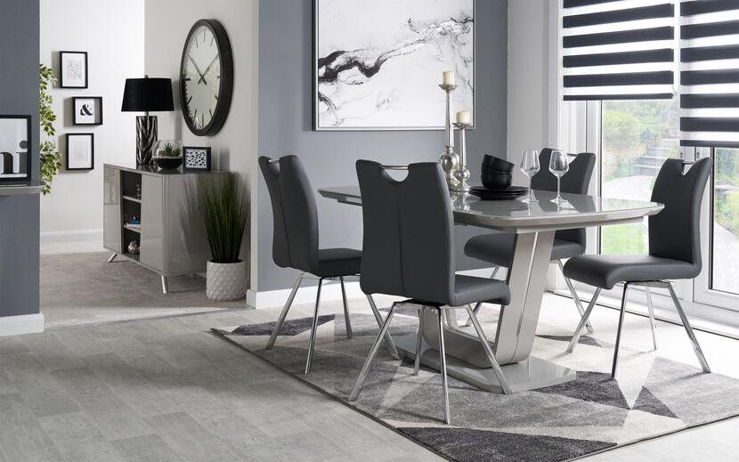 SCS Dining Table and 4 Swivel Chairs