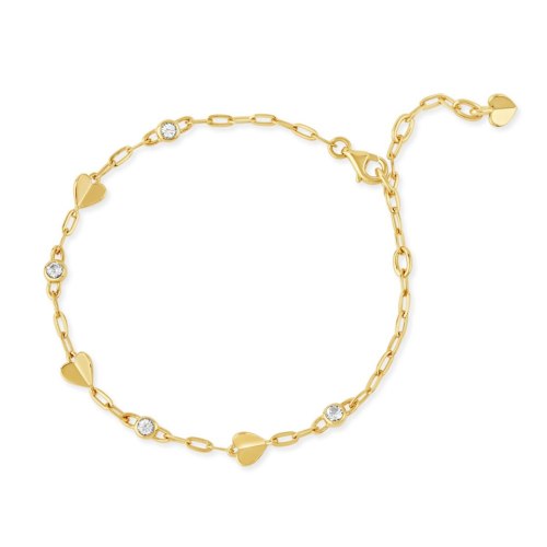 Folded Heart & Gemstone Bracelet