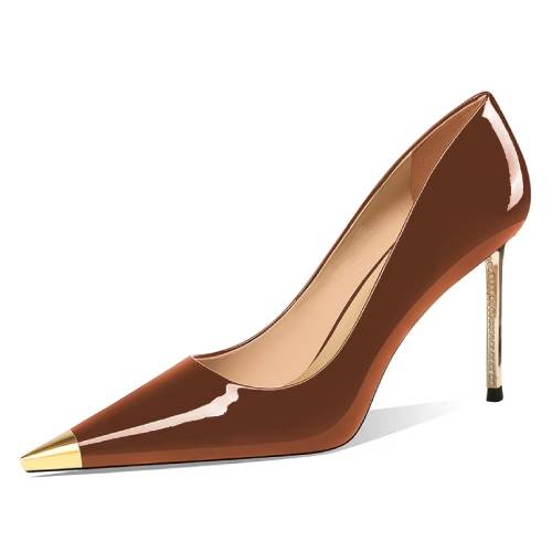 FSJ Women Classic Closed Cap Toe Pumps Slip