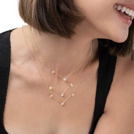 Oak & Luna Inez Initial Necklace