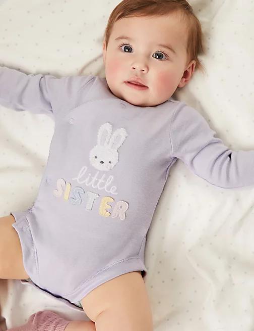 Little Sister Slogan Bodysuit