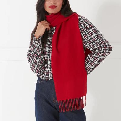 Lulu Guinness LULU RED SMALL WOOL SCARF