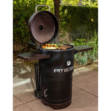 Pit Boss Grills Mahogany Champion Barrel Charcoal Smoker