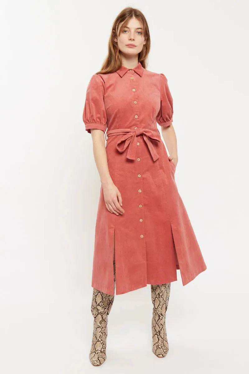 Louche Midi Shirtdress Blush Pink