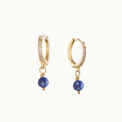 Merci Maman Mini Gemstone Hoop Earrings