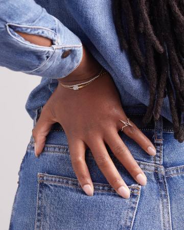 V Coterie Pavé Heartbeat EKG Ring
