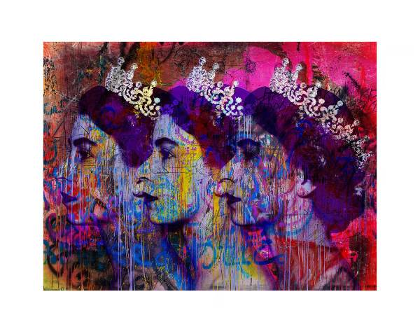 Andrew Martin Queen Elizabeth II graffiti artwork