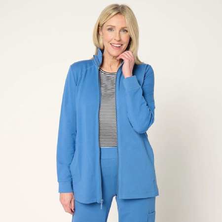 QVC Denim & Co. Active French Terry Zip Front Jacket