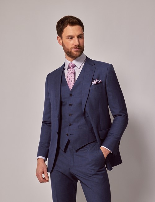 Hawes & Curtis Windowpane Check 3 Piece Slim Suit