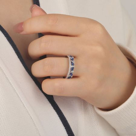 Jeulia Women Wedding Eternity Band
